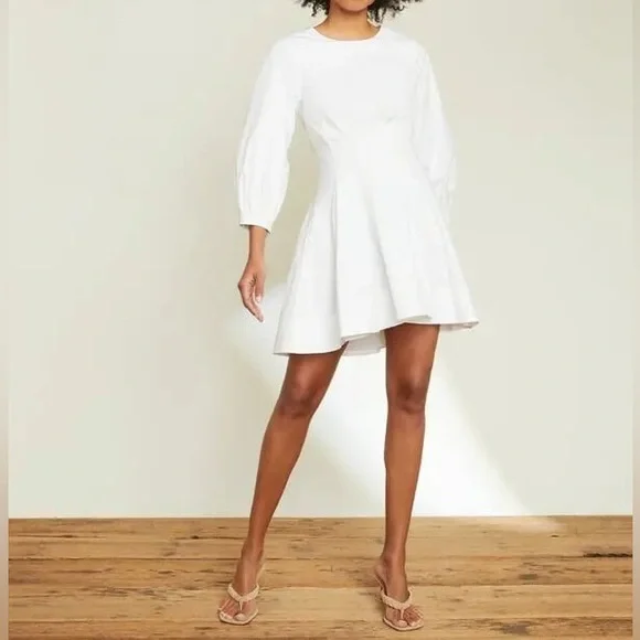 Veronica Beard Torres Corset-Waist Dress White Size 8 $498 MSRP - Picture 1 of 16